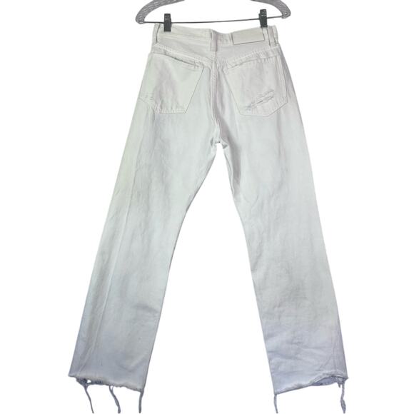 7 For All Mankind Jeans Womens 24 Easy White Straight Ankle floral Embroidery - Picture 3 of 16